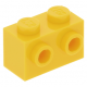 LEGO kocka 1x2 két oldalán két-két bütyökkel, sárga (52107)